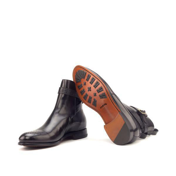 Dumas croco black calf leather Jodhpur boot