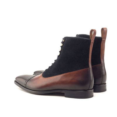 Decartes black suede and calf leather Balmoral boot