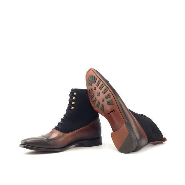 Decartes black suede and calf leather Balmoral boot